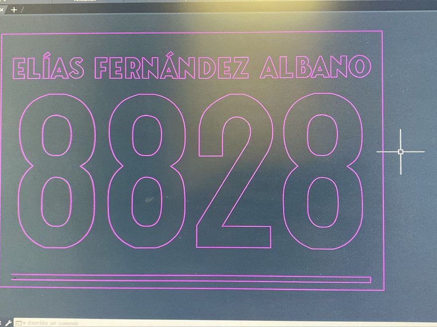 Plano técnico de un número de casa en software CAD